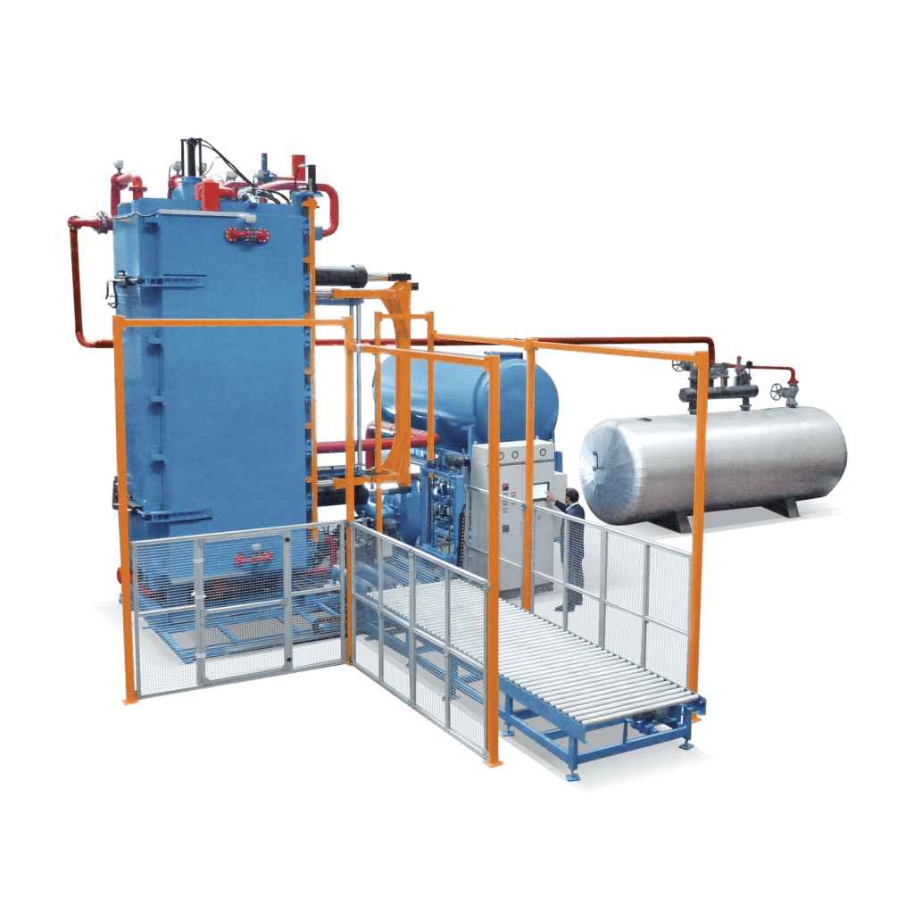Pre-foaming machine detail view